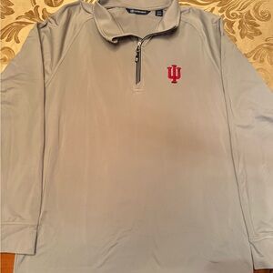 Cutter & Buck Gray Quarter-Zip with IU emblem